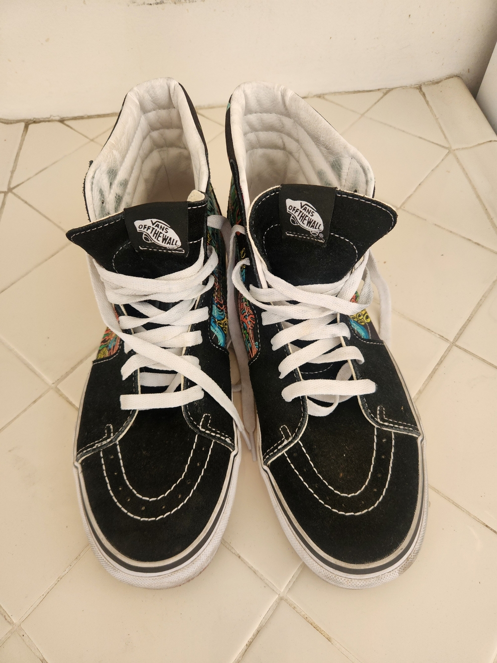 Vans Sk8-Hi Coral Reef Black & White Skate Shoes, Suede/Canvas, Size M10.5, W12 - Picture 3 of 8